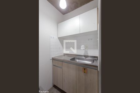 Cozinha studio de kitnet/studio à venda com 1 quarto, 26m² em Vila Indiana, São Paulo