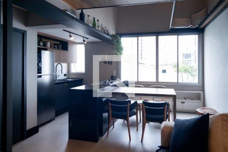 Sala de apartamento para alugar com 1 quarto, 52m² em Brooklin, São Paulo