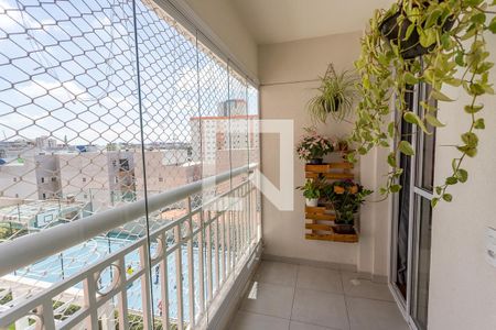 Varanda da sala  de apartamento à venda com 2 quartos, 56m² em Centro, Diadema