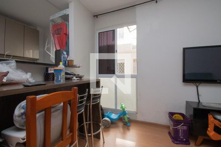 sala-cozinha de apartamento à venda com 2 quartos, 50m² em Canudos, Novo Hamburgo