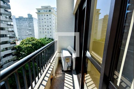 Varanda da Sala de apartamento à venda com 1 quarto, 45m² em Jardim Paulista, São Paulo