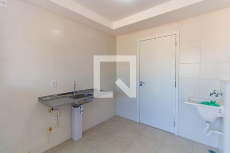 Cozinha de apartamento à venda com 1 quarto, 27m² em Jardim Planalto, São Paulo