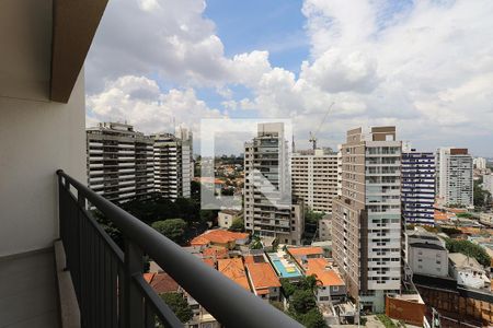 Varanda da Sala e Cozinha - Paisagem de kitnet/studio à venda com 1 quarto, 29m² em Sumaré, São Paulo