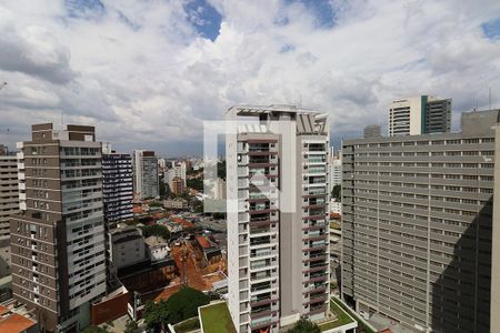 Varanda da Sala e Cozinha - Paisagem de kitnet/studio à venda com 1 quarto, 29m² em Sumaré, São Paulo