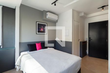 Studio - cama de casal  de kitnet/studio para alugar com 1 quarto, 19m² em Pinheiros, São Paulo