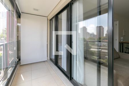 Varanda da Sala de apartamento à venda com 1 quarto, 42m² em Campo Belo, São Paulo