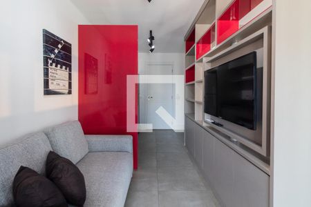 Studio - sofá e televisão de kitnet/studio para alugar com 1 quarto, 32m² em Sumarezinho, São Paulo