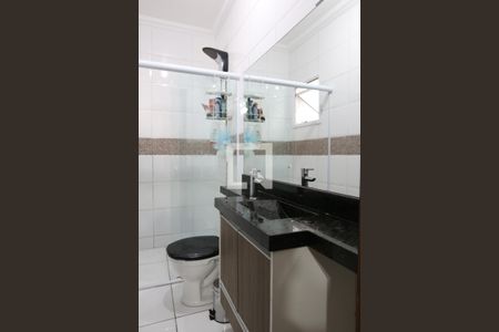 Banheiro da Suite 1 de apartamento à venda com 3 quartos, 89m² em Parque das Nações, Santo André