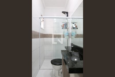 Banheiro da Suite 1 de apartamento à venda com 3 quartos, 89m² em Parque das Nações, Santo André