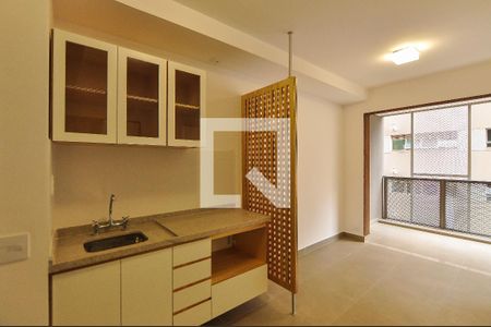 Cozinha de apartamento para alugar com 1 quarto, 40m² em Pinheiros, São Paulo