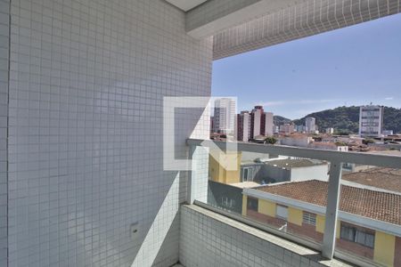 Varanda da Sala de Estar e Jantar de apartamento para alugar com 1 quarto, 49m² em Vila Matias, Santos