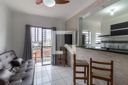 Sala de apartamento para alugar com 1 quarto, 45m² em Caiçara, Praia Grande