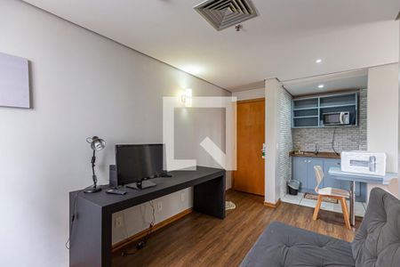 Sala e Cozinha de apartamento para alugar com 1 quarto, 41m² em Centro, Santo André