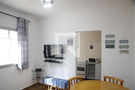 Sala de apartamento para alugar com 1 quarto, 50m² em Canto do Forte, Praia Grande