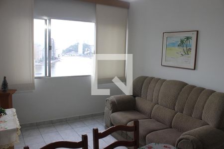 Sala de apartamento para alugar com 1 quarto, 50m² em Boa Vista, São Vicente