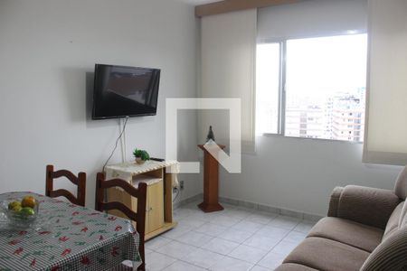 Sala de apartamento para alugar com 1 quarto, 50m² em Boa Vista, São Vicente