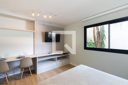 Sala/Quarto de kitnet/studio para alugar com 1 quarto, 27m² em Indianópolis, São Paulo