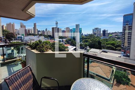 Varanda da Sala de apartamento para alugar com 1 quarto, 70m² em Cambuí, Campinas