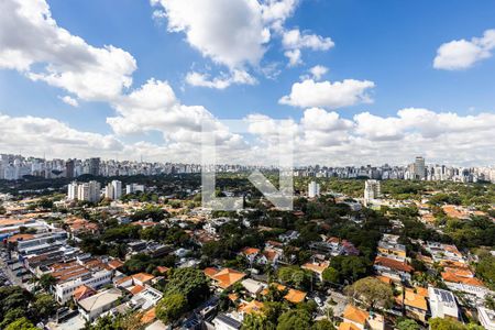 Varanda da Sala - Vista de apartamento para alugar com 1 quarto, 60m² em Pinheiros, São Paulo