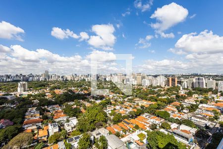 Varanda da Sala - Vista de apartamento à venda com 1 quarto, 60m² em Pinheiros, São Paulo