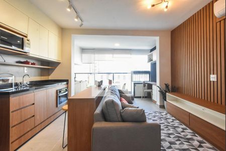 Sala de Estar de apartamento para alugar com 1 quarto, 46m² em Campo Belo, São Paulo