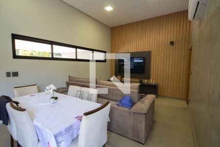 Sala de casa de condomínio para alugar com 3 quartos, 155m² em Distrito Drua, Ribeirão Preto
