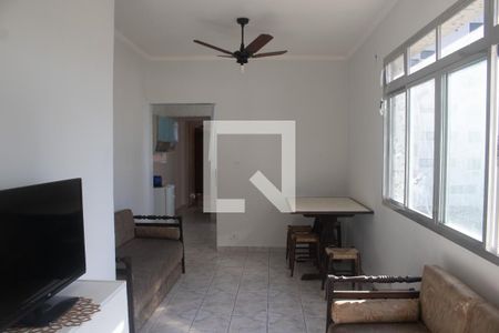 Sala de apartamento para alugar com 1 quarto, 48m² em Boqueirão, Praia Grande