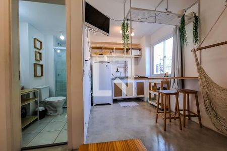 sala cozinha de apartamento à venda com 1 quarto, 24m² em Sé, São Paulo