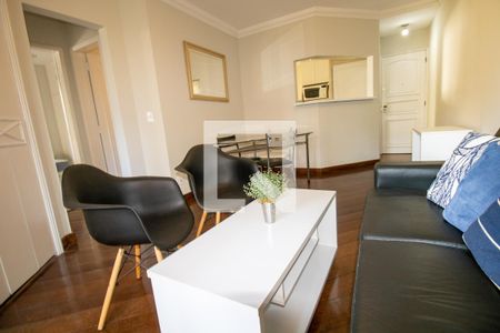 Sala - detalhe mobilia de apartamento para alugar com 2 quartos, 58m² em Indianópolis, São Paulo