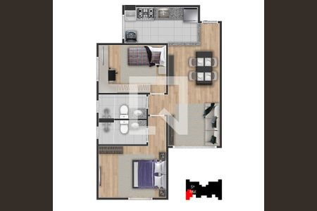 Apartamento à venda com 2 quartos, 108m² em Teixeira Dias, Belo Horizonte