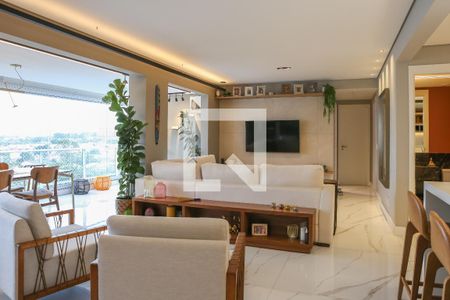 Sala e Varanda Gourmet de apartamento para alugar com 3 quartos, 134m² em Vila Anastácio, São Paulo