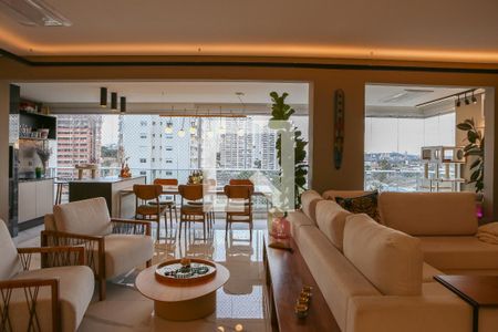 Sala e Varanda Gourmet de apartamento para alugar com 3 quartos, 134m² em Vila Anastácio, São Paulo