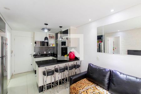 Sala e Cozinha Integrada  de apartamento à venda com 1 quarto, 34m² em Jardim Santa Teresinha, São Paulo