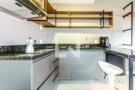 Cozinha de apartamento à venda com 1 quarto, 25m² em Farroupilha, Porto Alegre