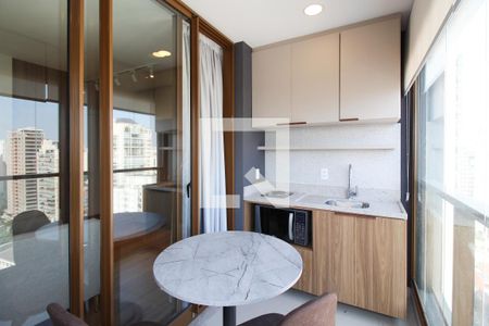 Cozinha/Varanda  de apartamento para alugar com 1 quarto, 26m² em Vila Nova Conceição, São Paulo