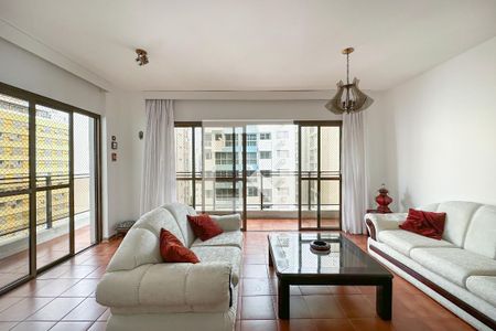 Sala de apartamento para alugar com 4 quartos, 176m² em Barra Funda, Guarujá