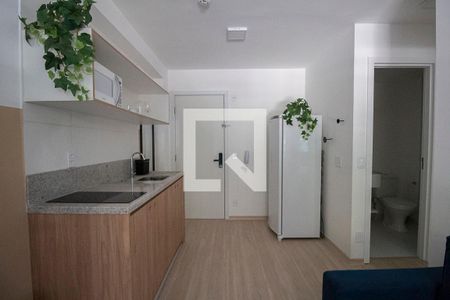 Sala Cozinha de apartamento para alugar com 1 quarto, 31m² em Liberdade, São Paulo