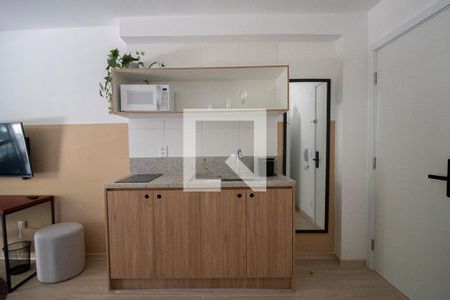 Sala Cozinha de apartamento para alugar com 1 quarto, 31m² em Liberdade, São Paulo