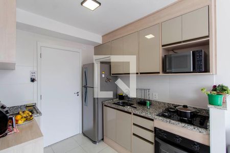 Sala e Cozinha Integrada  de apartamento para alugar com 1 quarto, 30m² em Vila Ré, São Paulo