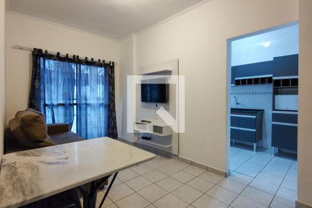 Sala de apartamento para alugar com 1 quarto, 45m² em Nova Mirim, Praia Grande