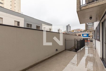 varanda da Sala e Cozinha de apartamento à venda com 2 quartos, 60m² em Vila Valparaiso, Santo André