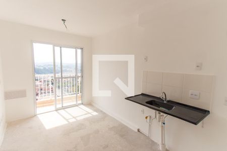 Sala e Cozinha de apartamento à venda com 1 quarto, 30m² em Parque Vitória, São Paulo