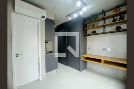 Sala e quarto de apartamento para alugar com 1 quarto, 28m² em Brooklin Paulista, São Paulo