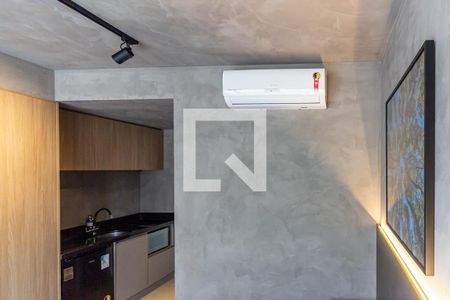 Studio - Quarto - Detalhe Ar Condicionado de kitnet/studio para alugar com 1 quarto, 24m² em Consolação, São Paulo