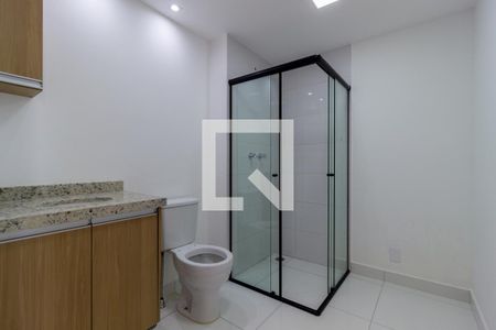 Banheiro de kitnet/studio para alugar com 1 quarto, 27m² em Belenzinho, São Paulo