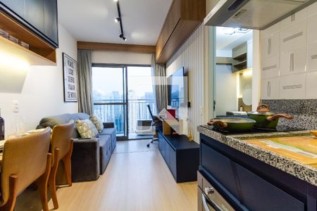 Sala/Cozinha de apartamento para alugar com 1 quarto, 27m² em Vila Nova Conceição, São Paulo