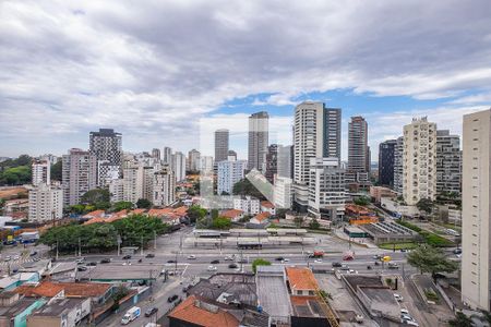 Sala/Cozinha - Vista de apartamento para alugar com 1 quarto, 53m² em Sumaré, São Paulo