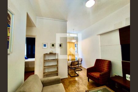 Sala  de apartamento para alugar com 1 quarto, 75m² em Leblon, Rio de Janeiro