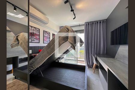 Detalhe Quarto de kitnet/studio para alugar com 1 quarto, 24m² em Brooklin Paulista, São Paulo