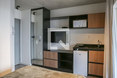 Quarto e Cozinha de kitnet/studio para alugar com 1 quarto, 30m² em Bom Retiro, São Paulo